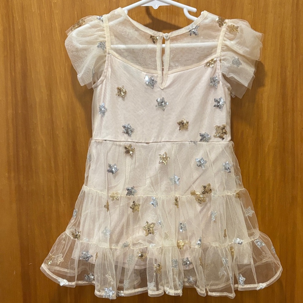 Isobella & Chloe Cream Dress with Gold and Silver Accents - Picture 3 of 3